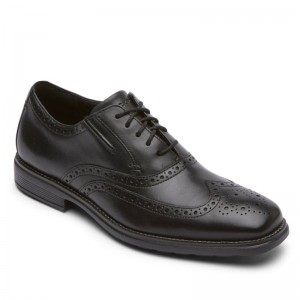 Rockport Total Motion Amalfi Wingtip Men Dress Shoes Black Singapore | UE2-22252