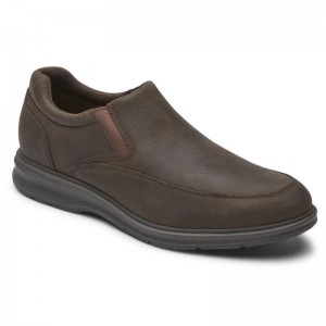 Rockport Total Motion City Slip-On Waterproof Men Loafers Dark Brown Singapore | VM1-27812