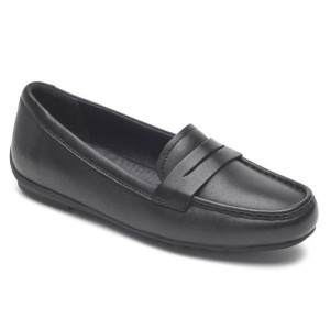 Rockport Total Motion Driver Penny Women Loafers Black Singapore | IL6-35943