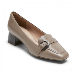 Rockport Total Motion Esma Belt Heel Women Loafers Grey Singapore | ZR6-76207