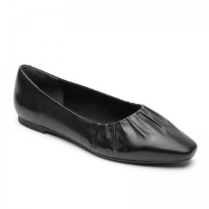 Rockport Total Motion Laylani Gathered Flat Women Ballet Flats Black Singapore | AS1-08710