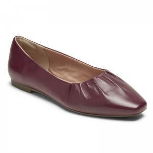 Rockport Total Motion Laylani Gathered Flat Women Ballet Flats Red Singapore | IH2-75757