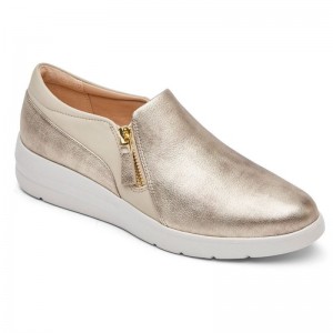 Rockport Total Motion Lillie Side Zip Women Sneakers Gold Singapore | PY6-54095