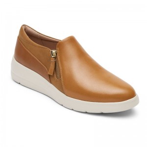 Rockport Total Motion Lillie Side Zip Women Sneakers Brown Singapore | HU6-21432