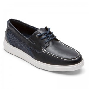 Rockport Total Motion Lite Men Boat Shoes Navy Singapore | QQ9-73917