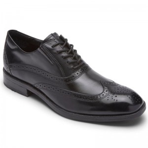 Rockport Total Motion Office Wingtip Men Oxford Shoes Black Singapore | YB8-39183