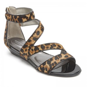 Rockport Total Motion Zandra Strappy Women Sandals Brown Leopard Singapore | IY6-87758