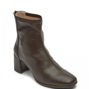 Rockport Violetta Stretch Women Heeled Boots Coffee Singapore | QR5-96809