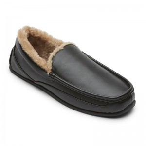 Rockport Warwick Slipper Men Loafers Black Singapore | OT6-53465