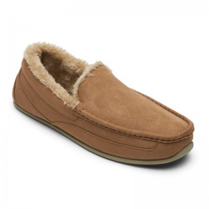 Rockport Warwick Slipper Men Loafers Brown Singapore | ZZ2-94779