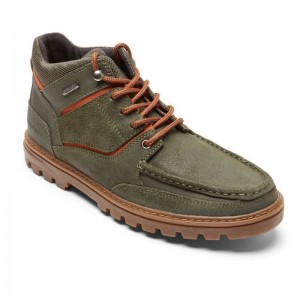 Rockport Weather-Ready Men Waterproof Boots Dark Olive Singapore | HG9-09850