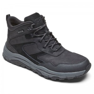 Rockport XCS Pathway Mid Men Waterproof Boots Black Singapore | JX1-38343