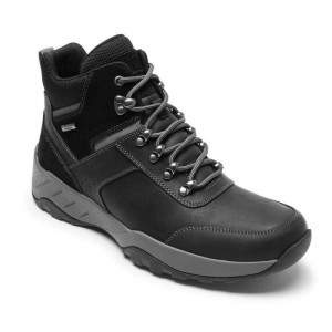 Rockport XCS Spruce Peak Trekker Men Waterproof Boots Black Singapore | IU1-41724