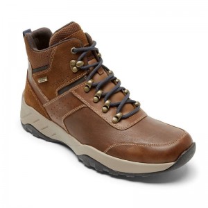 Rockport XCS Spruce Peak Trekker Men Waterproof Boots Brown Singapore | DP4-52495