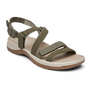 Rockport XCS Trail Tech Washable Strappy Women Sandals Olive Singapore | VU9-01970