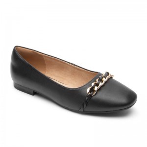 Rockport Zoie Chain Women Ballet Flats Black Singapore | GR8-01910