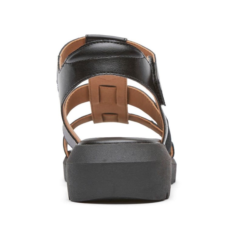 Rockport Abbie T-Strap Women Sandals Black Singapore | DP0-97309