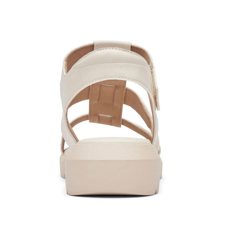 Rockport Abbie T-Strap Women Sandals Cream Singapore | BI4-81038