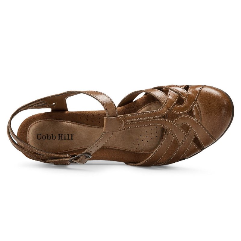 Rockport Aubrey T-Strap Women Heeled Sandals Brown Singapore | FT8-45234