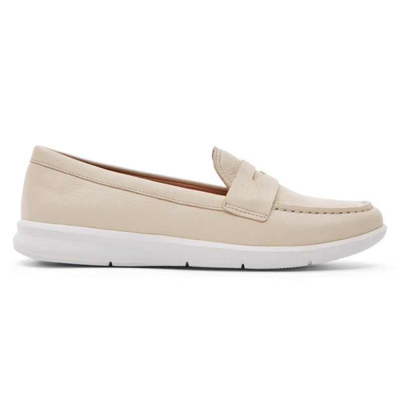 Rockport Ayva Washable Penny Women Loafers Cream Singapore | HM7-02670