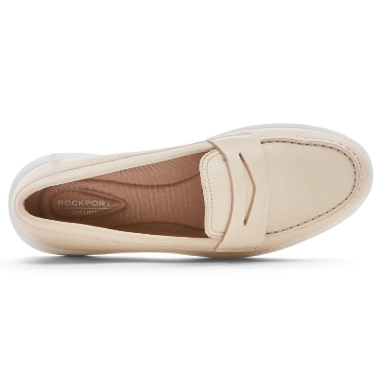 Rockport Ayva Washable Penny Women Loafers Cream Singapore | HM7-02670