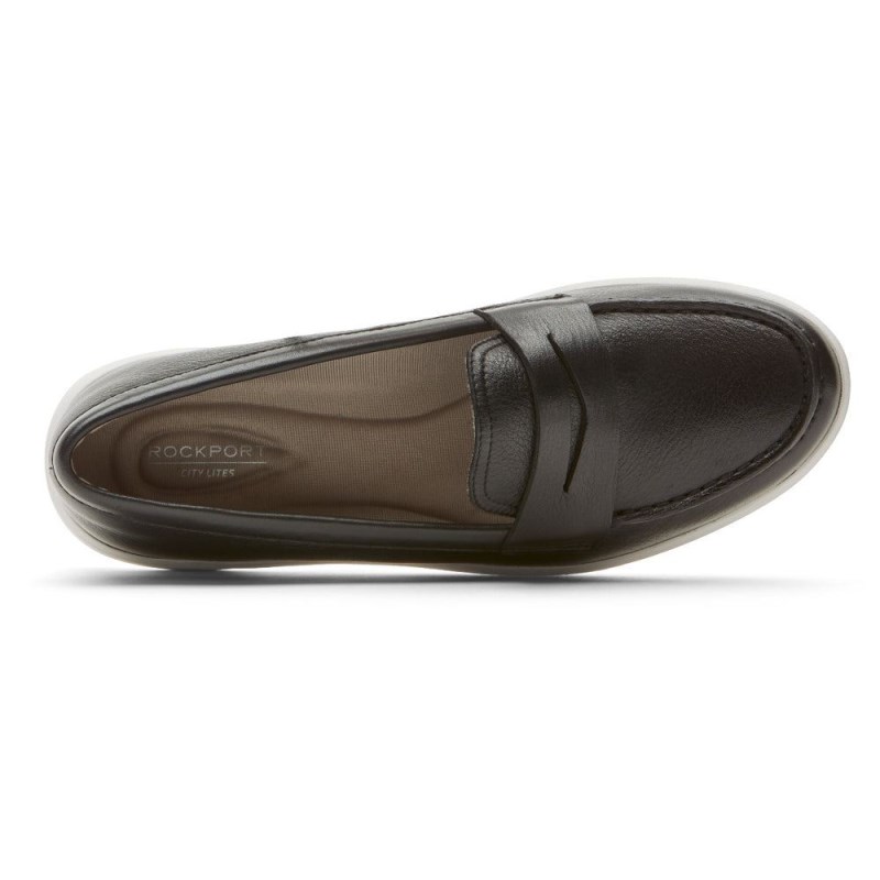 Rockport Ayva Washable Penny Women Loafers Black Singapore | MM4-80508