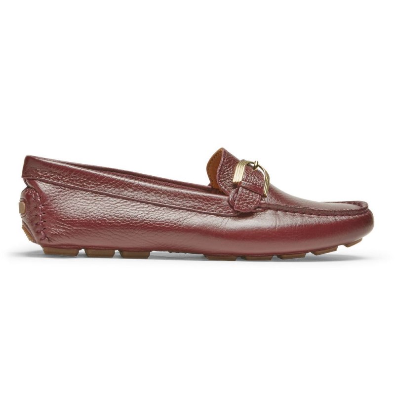 Rockport Bayview Buckle Women Loafers Dark Red Singapore | QU6-13191