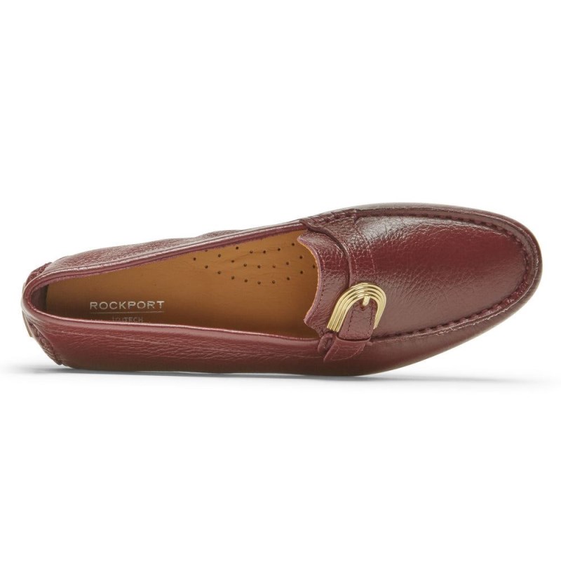 Rockport Bayview Buckle Women Loafers Dark Red Singapore | QU6-13191