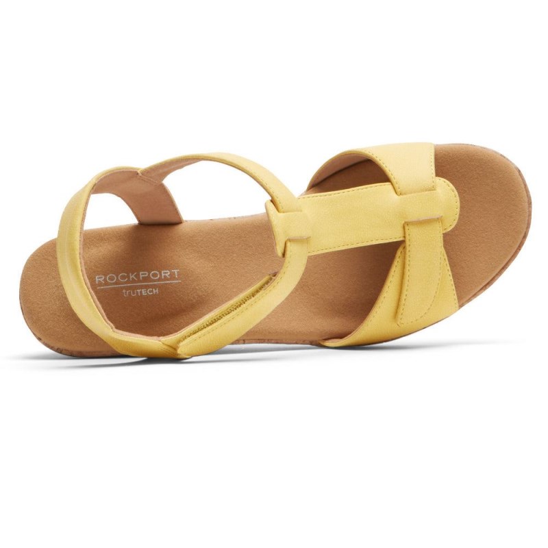 Rockport Blanca T-Strap Women Wedge Sandals Yellow Singapore | GC2-04180