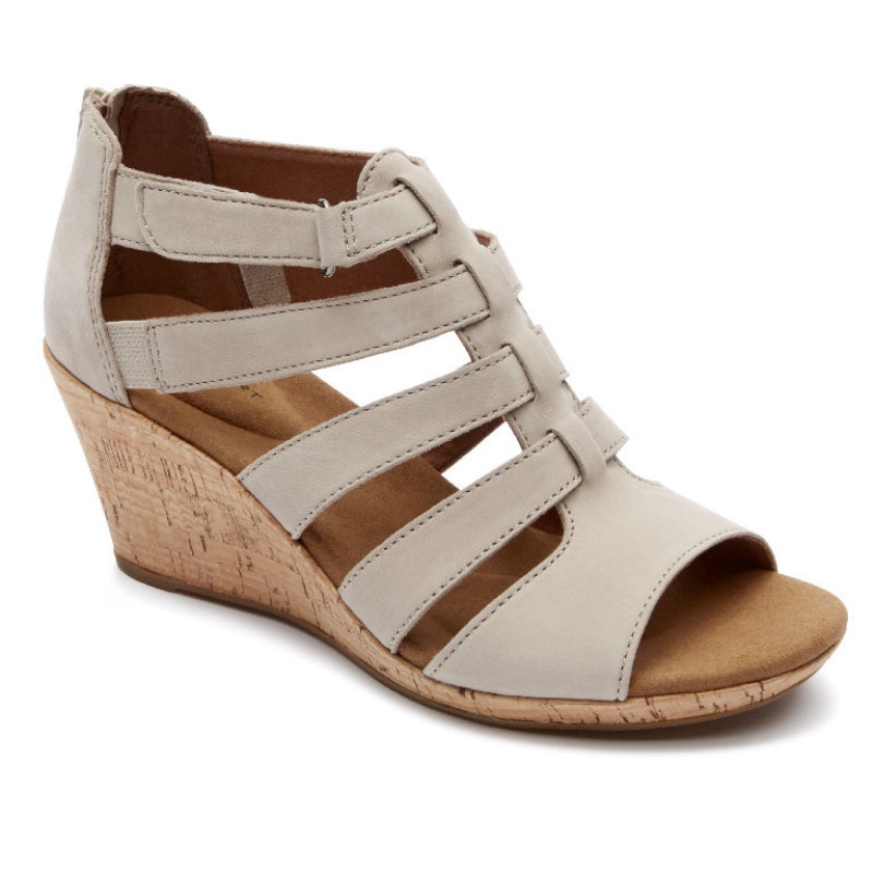 Rockport Briah Gladiator Women Wedge Sandals Grey Singapore | SZ1-93679