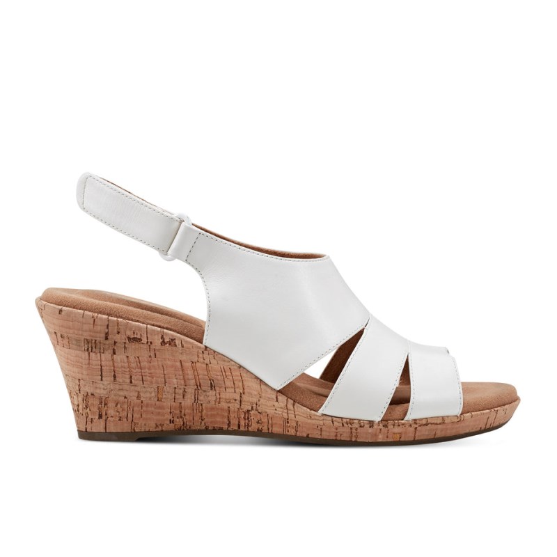 Rockport Briah Slingback Women Wedge Sandals White Singapore | KI5-26482