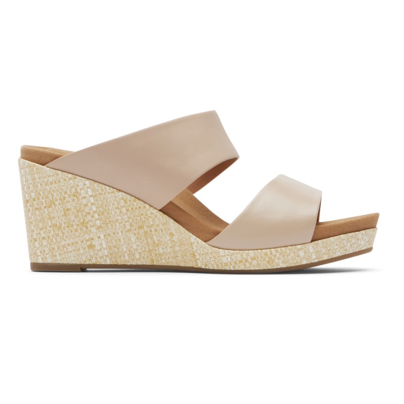 Rockport Briah Women Slides Beige Singapore | WL5-58385