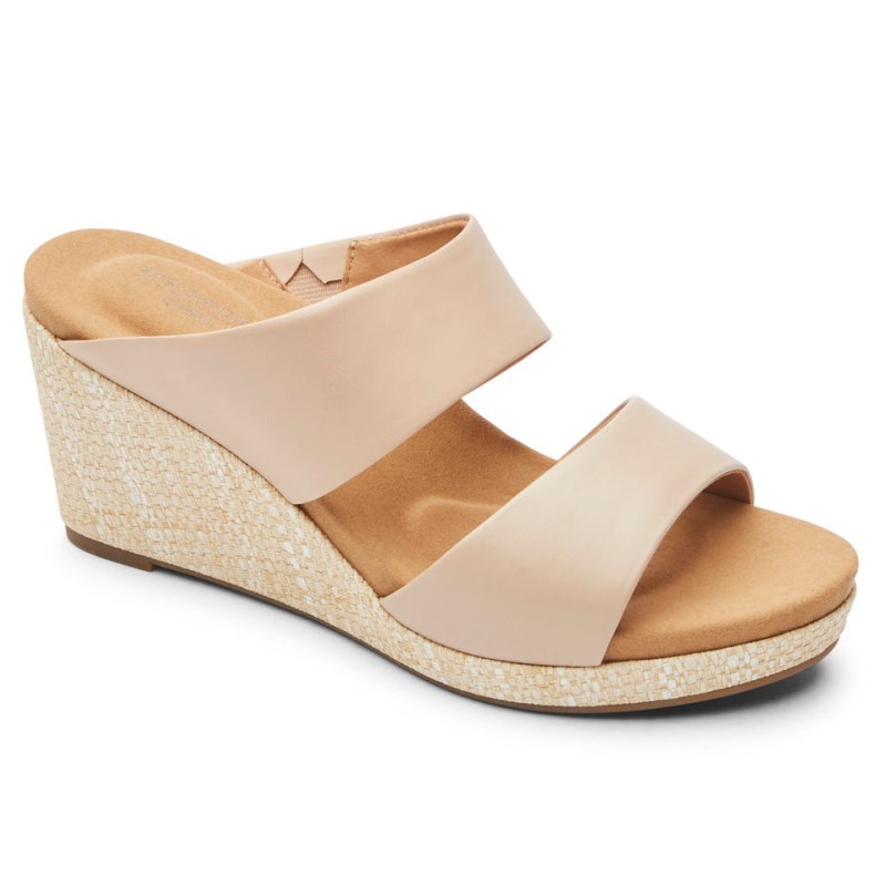 Rockport Briah Women Slides Beige Singapore | WL5-58385