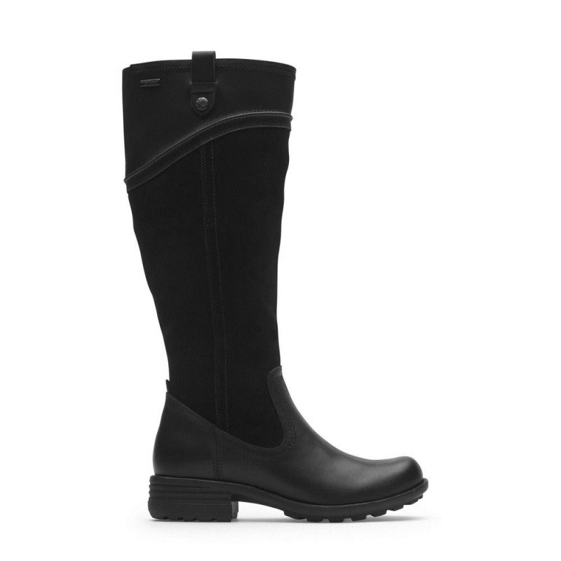 Rockport Brunswick Wide Calf Tall Waterproof Women Tall Boots Black Singapore | IF1-96569