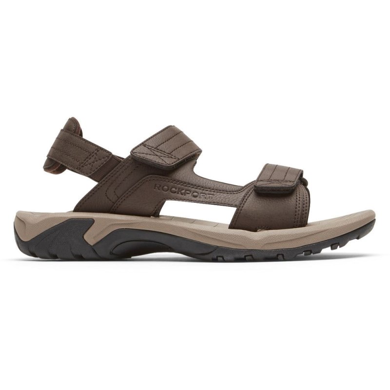 Rockport Byron Adjustable Men Sandals Dark Brown Singapore | YW1-47934