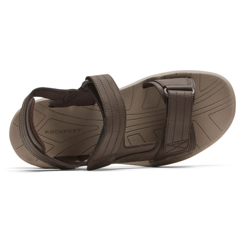 Rockport Byron Adjustable Men Sandals Dark Brown Singapore | YW1-47934