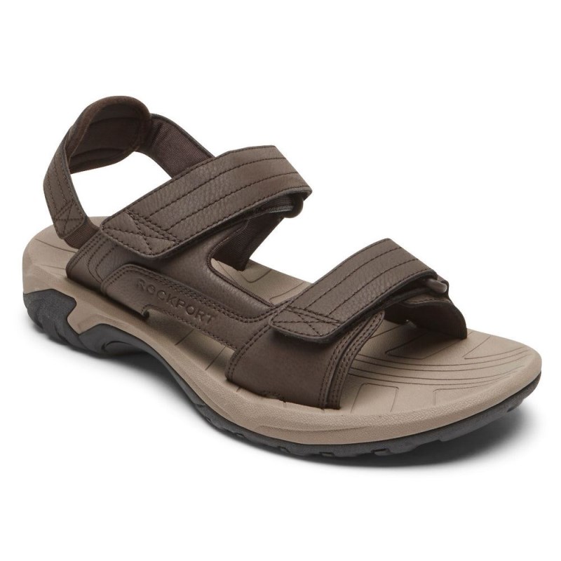 Rockport Byron Adjustable Men Sandals Dark Brown Singapore | YW1-47934