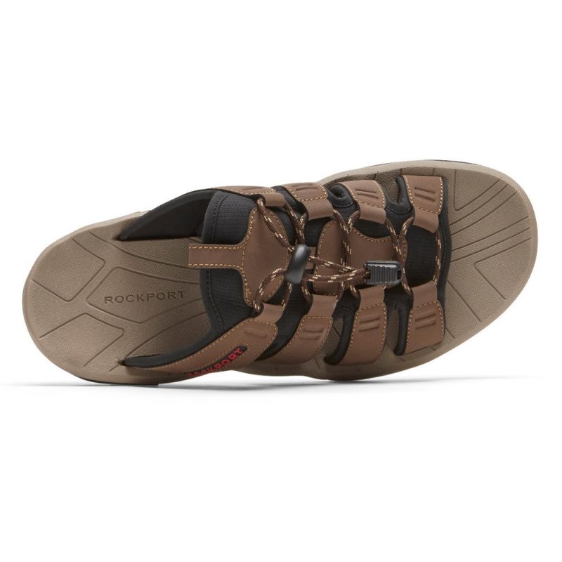 Rockport Byron Bungee Men Slides Brown Singapore | QU4-18091