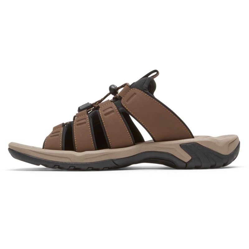 Rockport Byron Bungee Men Slides Brown Singapore | QU4-18091