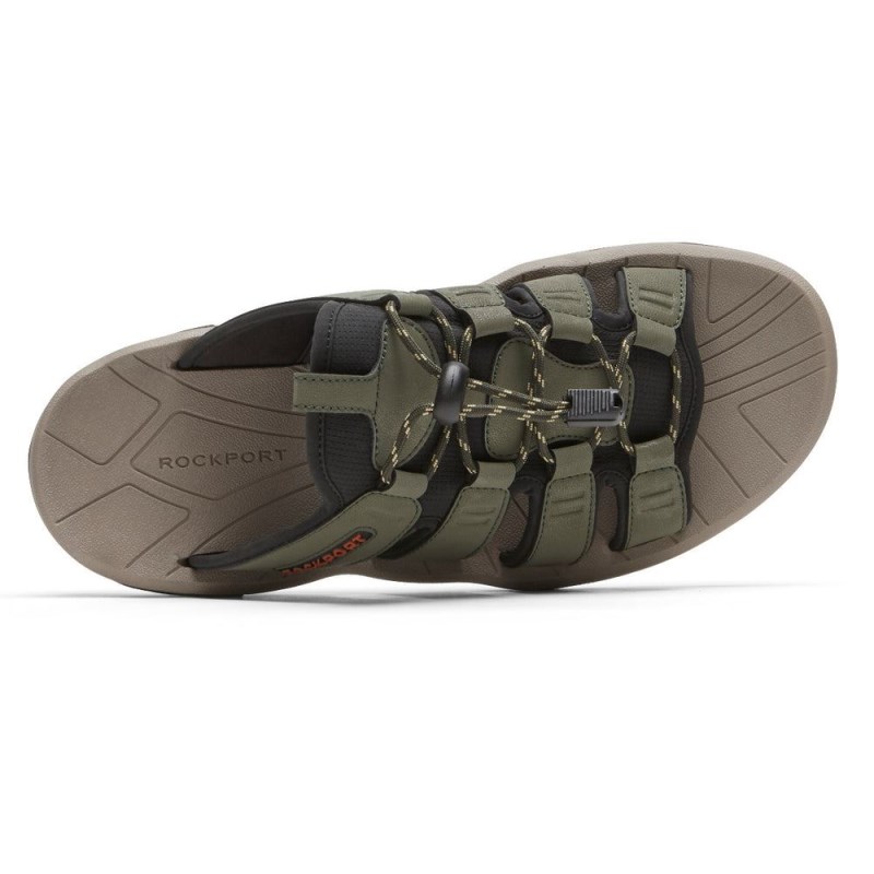 Rockport Byron Bungee Men Slides Olive Singapore | HO1-64126