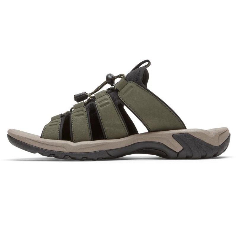 Rockport Byron Bungee Men Slides Olive Singapore | HO1-64126