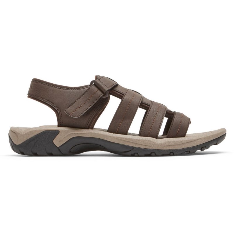 Rockport Byron Men Fisherman Sandals Dark Brown Singapore | YO0-85188