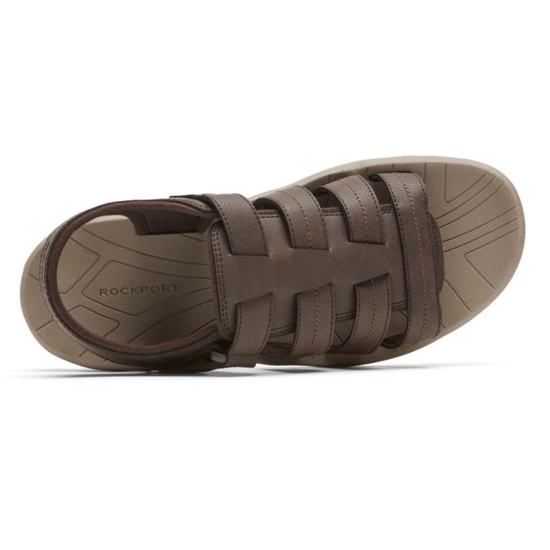 Rockport Byron Men Fisherman Sandals Dark Brown Singapore | YO0-85188