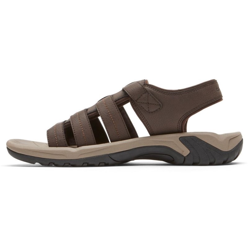 Rockport Byron Men Fisherman Sandals Dark Brown Singapore | YO0-85188