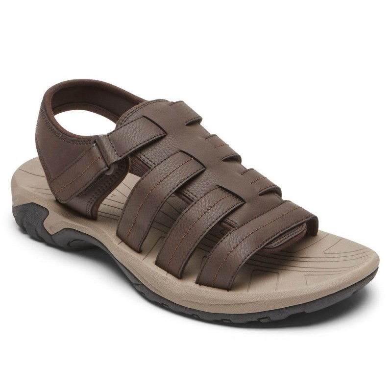 Rockport Byron Men Fisherman Sandals Dark Brown Singapore | YO0-85188