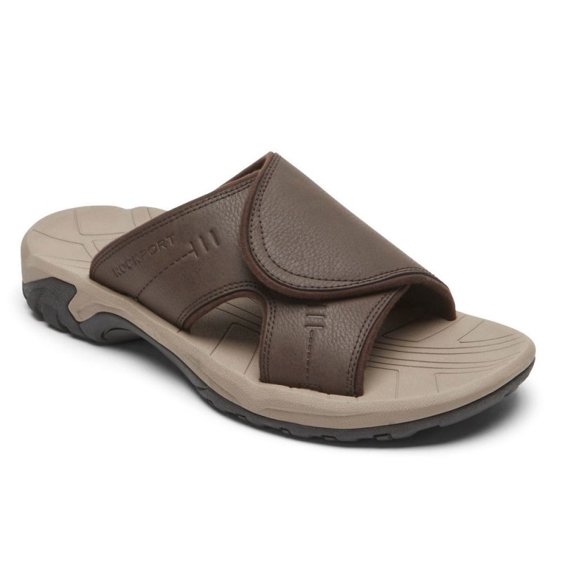 Rockport Byron Men Slides Dark Brown Singapore | HV3-26772