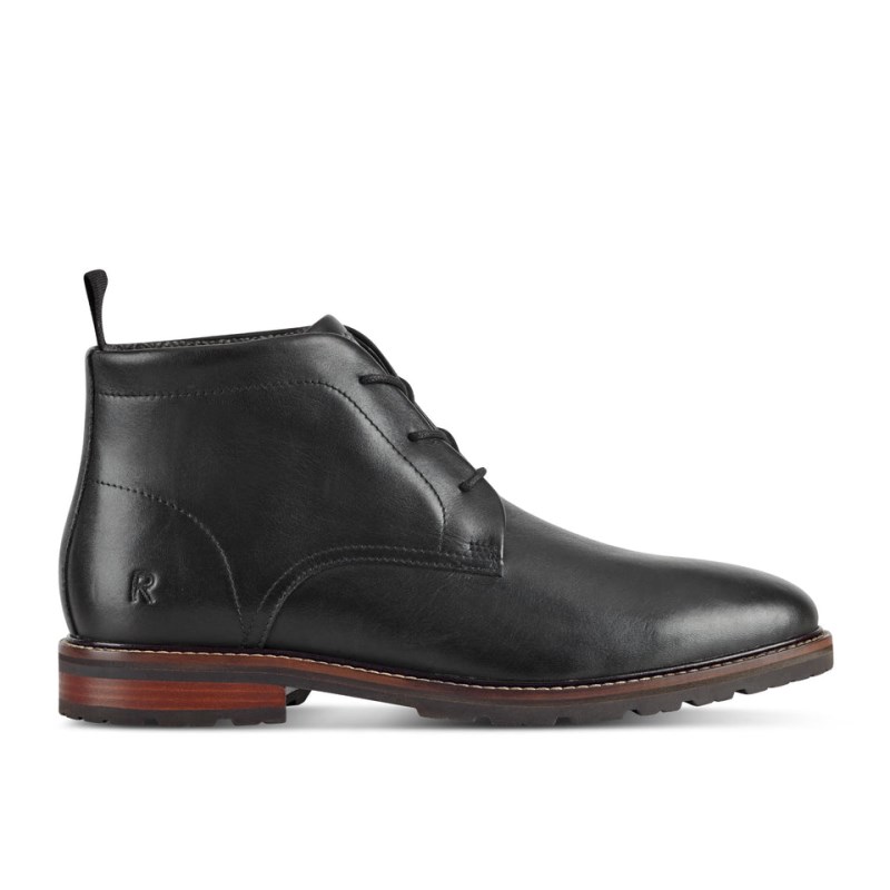 Rockport Caspe Lace-up Almond Toe Casual Men Chukka Boots Black Singapore | YS7-50395