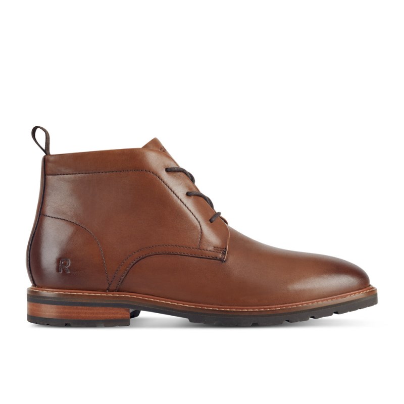 Rockport Caspe Lace-up Almond Toe Casual Men Chukka Boots Dark Brown Singapore | FJ5-44534