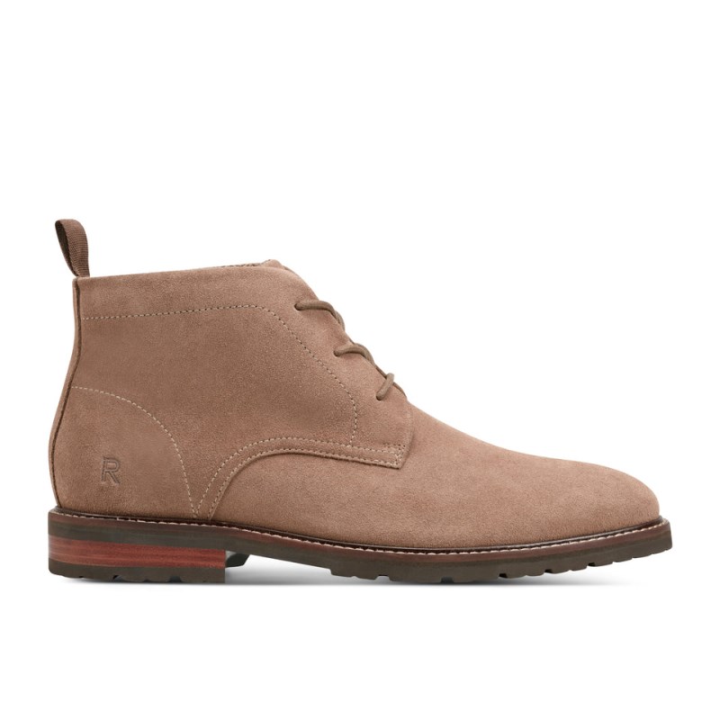 Rockport Caspe Lace-up Almond Toe Casual Men Chukka Boots Grey Brown Singapore | EW4-17421