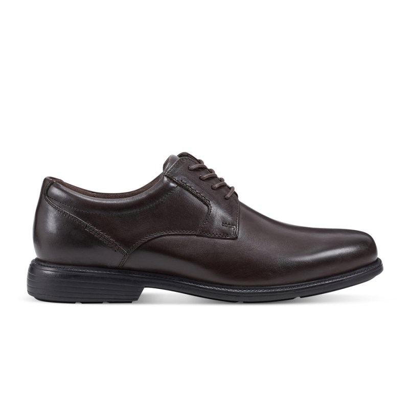 Rockport Charles Road Plain Toe Men Oxford Shoes Dark Brown Singapore | BO6-13191